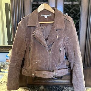 Chelsea & Violet Women's Brown Suede Moto Jacket